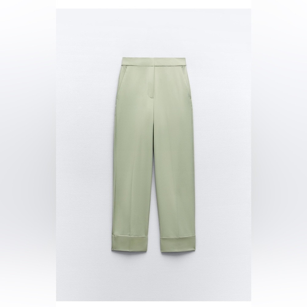 ZARA TURNED UP CUFF STRAIGHT LEG PANTS